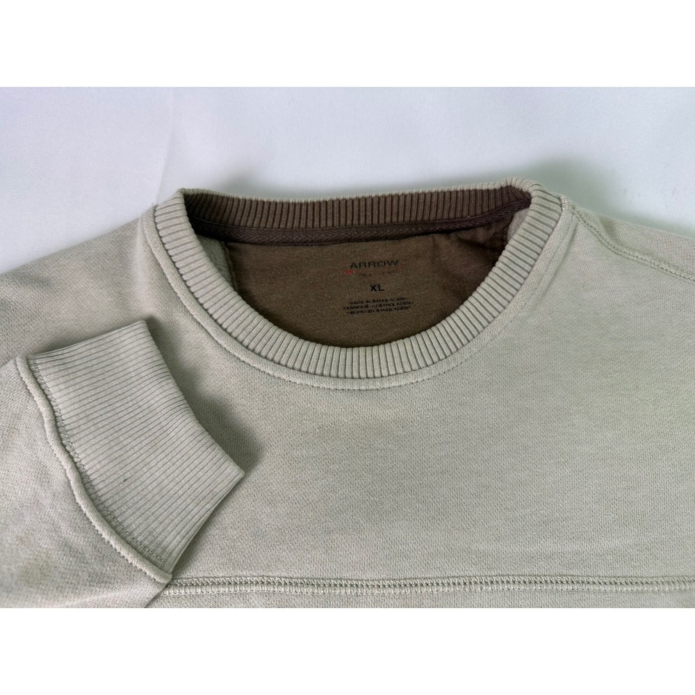 Arrow USA 1851 Men's Beige Tan Crewneck‎ Sweatshirt Pullover Preppy Normcore XL